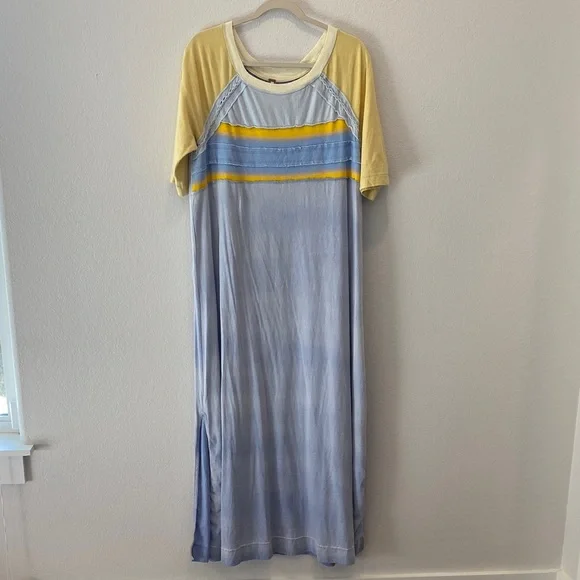 Free People | Rowan midi dress in blue combo - Picture 2 of 6